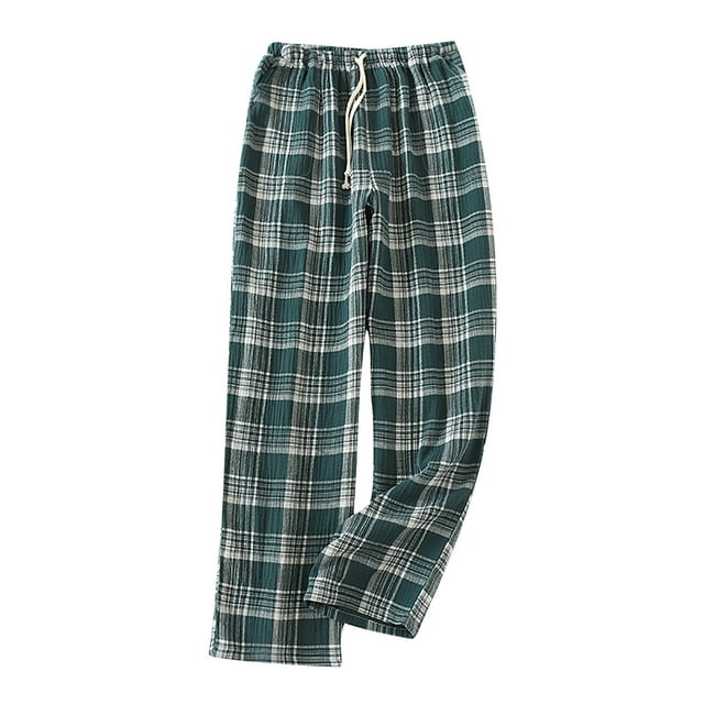 DxhmoneyHX Clearance Men's Pajama Pants Cotton Flannel Plaid Lounge