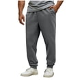 thumbnail image 1 of DxhmoneyHX Cotton Pants for Men Elastic Waist Drawstring Straight Leg Athletic Pants Classic Fit Summer Workout Gym Joggers Pants with Pockets, 1 of 5