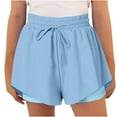 thumbnail image 1 of DxhmoneyHX Girls Athletic Shorts Double Layed Quick Dry Running Soccer Shorts Loose Fit Stretch Waist Drawstring Lounge Shorts for Kids Active Sports Volleyball, 1 of 7