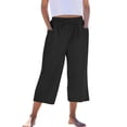 thumbnail image 1 of DxhmoneyHX Girls Capri Pants Kids Drawstring Elastic Waist Capris Cropped Pants Comfy Casual Summer Beach Lounge Straight Pants with Pockets Age 4-14 Years, 1 of 9