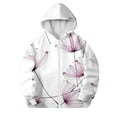 thumbnail image 1 of DxhmoneyHX Girls Hoodies Fashion Floral Printed Full Zip Up Jacket Winter Long Sleeve Casual Outerwear Soft Comfy Fall Coats with Pockets Size 10 Years, 1 of 5