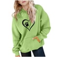 thumbnail image 1 of DxhmoneyHX Girls Hoodies Fashion Hearts ​Printed Going Out Tops Fall Winter Warm Long Sleeve Blouses Pullover Sweatshirts with&nbsp;Pocket Size 7 Years, 1 of 6