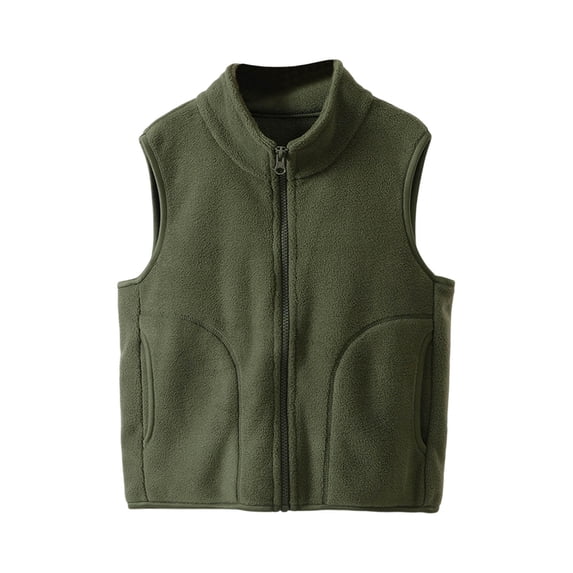 DxhmoneyHX Girls Jacket Soft Comfy Warm Fleece Vest Full Zip Up Sweatshirts Fall Winter Fashion Solid Sleeveless Jacket with Pockets Size 2 Years