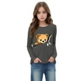 thumbnail image 1 of DxhmoneyHX Girls Long Sleeve Shirts Cute Fashion ​Printed Graphic Tees Soft Comfy Pullover Sweatshirts Casual&nbsp;Loose Lightweight Tunic Tops Size 4 Years, 1 of 5
