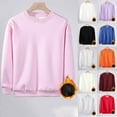 thumbnail image 1 of DxhmoneyHX Girls Oversized Crewneck Sweatshirt Plain Solid Long Sleeve Pullover Tops Soft Warm Fleece Sweaters Fall Casual Clothes 3-13 Years, 1 of 6