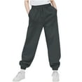 thumbnail image 1 of DxhmoneyHX Girls Sweatpants Fashion Drawstring High Waisted Athletic Pants Fall Winter Trousers Stretch Closed Bottom Joggers with&nbsp;Pockets Size 9 Years, 1 of 7