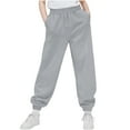 thumbnail image 1 of DxhmoneyHX Girls Sweatpants Fashion Drawstring High Waisted Athletic Pants Fall Winter Trousers Stretch Closed Bottom Joggers with&nbsp;Pockets Size 9 Years, 1 of 7