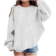 thumbnail image 1 of DxhmoneyHX Girls Sweatshirt Soft Comfy Cotton Athletic Tops Fall Winter Unisex Basic Tees Casual&nbsp;Loose Lightweight Long Sleeve Blouses Size 11-12Years, 1 of 4