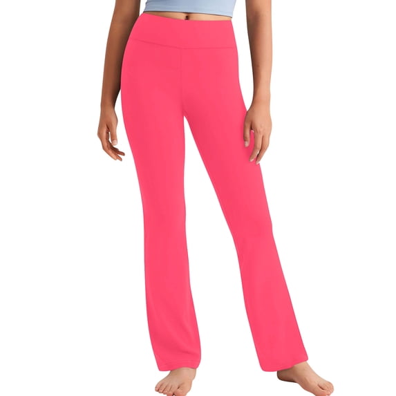 DxhmoneyHX Girls Yoga Pants High Waisted Workout Legging Pants Slim Fit Comfy Stretchy Summer Home Leggings Lounge Straight Pants Size 2-13 Years