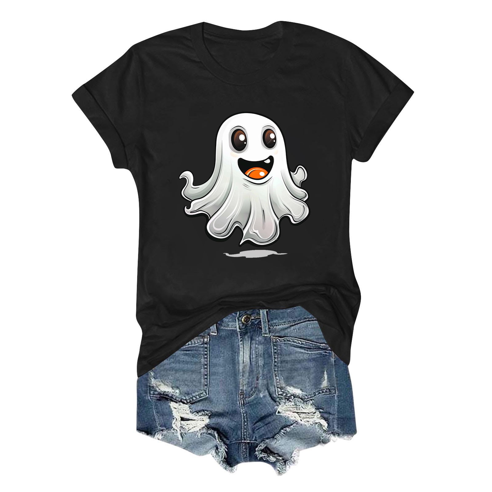 DxhmoneyHX Halloween Shirts Women Cute Spooky Ghost Graphic Going Out DxhmoneyHX Halloween Shirts Women Cute Spooky Ghost Graphic Going Out