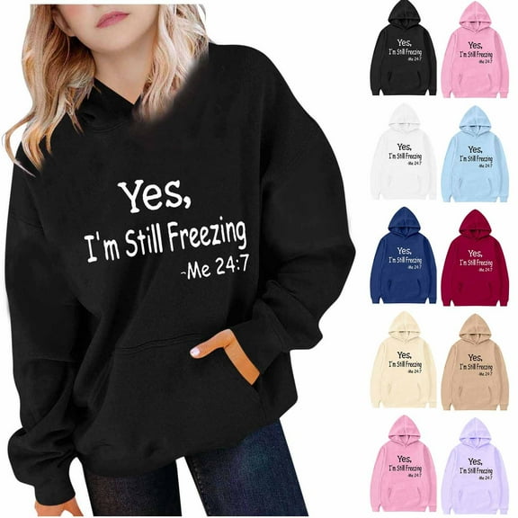 DxhmoneyHX Hoodies for Girls Comfy Warm Fleece Lined Pullover Sweatshirts Casual Loose Long Sleeve Blouses Fashion Letter Print Going Out Tops with Pocket Size 130