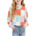 thumbnail image 1 of DxhmoneyHX Hoodies for Girls Fall Fashion Long Sleeve Plaid Shirts Fall&nbsp;Winter&nbsp;Lightweight Hooded Pullover Sweatshirts Going Out Crop Tops Size 14 Years, 1 of 6