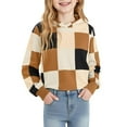 thumbnail image 1 of DxhmoneyHX Hoodies for Girls Fall Fashion Long Sleeve Plaid Shirts Fall&nbsp;Winter&nbsp;Lightweight Hooded Pullover Sweatshirts Going Out Crop Tops Size 5 Years, 1 of 5