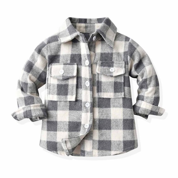 DxhmoneyHX Kids Little Boys Girls Flannel Shirts Button Down Western Shirts Baby Christmas Outfit Toddler Buffalo Plaid Shirts Long Sleeve Shirts
