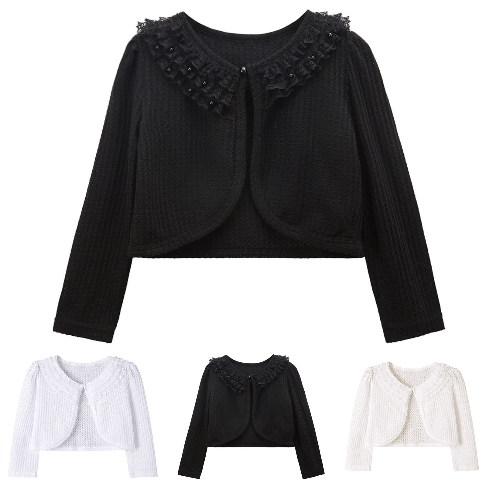 DxhmoneyHX Little Girls' Long Sleeve Lace Bolero Cardigan Shrug Baby