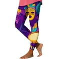 DxhmoneyHX Mardi Gras Leggings for Women 2025 Carnival Mask Printed