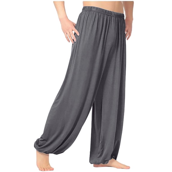 DxhmoneyHX Men's Lightweight Loose Yoga Pants Elastic Waist Modal Yoga Harem Pants Casual Solid Color Wide Leg Pant