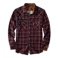 thumbnail image 1 of DxhmoneyHX Men's Sherpa Lined Flannel Shirt Jacket Plaid Button Up Jacket Coat for Men Long Sleeve Heavyweight Fleece Shirt with Pocket, 1 of 4