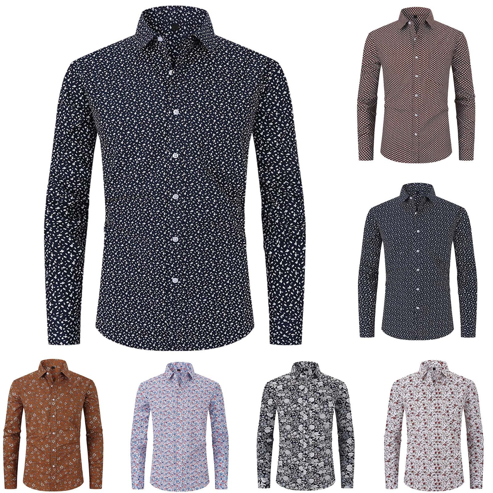 DxhmoneyHX Mens Dress Shirts Regular Fit Long Sleeve Stretch Business