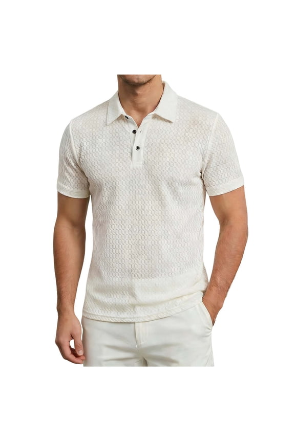 Mens Shirts Half Button Lapel Quick Dry Moisture Short Sleeve T Shirts Loose Fit Classic Summer Beach Pullover Tees