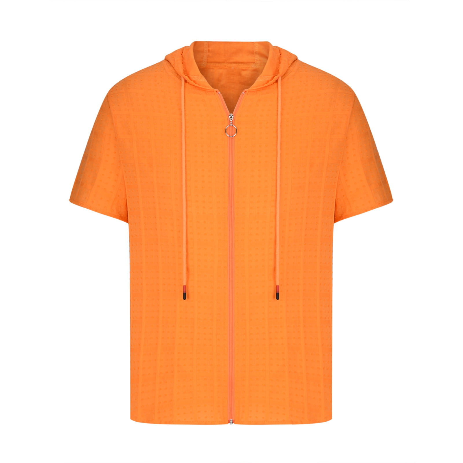 DxhmoneyHX Mens Short Sleeve Hooded T Shirt Casual Cotton Blend Zipper Hoodie  Shirt Summer Loose Fit Top 