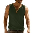 thumbnail image 1 of DxhmoneyHX Mens Tank Tops Wicking Muscle Blouse Summer V Neck Sleeveless Half Button Shirts Loose Gym Workout Athletic Tees, 1 of 9