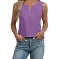 thumbnail image 1 of DxhmoneyHX Summer Tops for Women Dressy Casual Crew Neck Shirts Ruffle Sleeveless Camisole Blouses for Women Trendy Work Office Outfits Clothing, 1 of 5