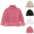 thumbnail image 1 of DxhmoneyHX Sweatshirts for Girls Fleece&nbsp;Lined Thickened Warm Pullover Sweatshirts Fall Winter Outfits Fashion Mock Neck Long Sleeve Blouses Size 5-6Years, 1 of 3