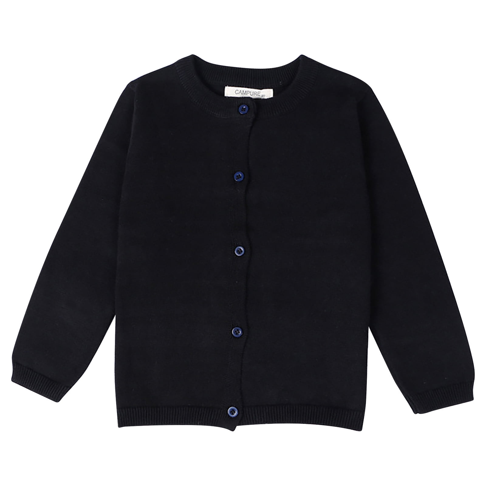 Baywell Baby Girl Boy Knit Cardigan Sweater Toddler Button Up Cardigan Long Sleeve Solid Top Fall Winter Clothes Black 12 18 Months Walmart