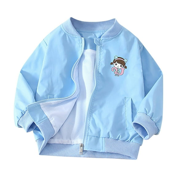 DxhmoneyHX Toddler Girls Clothes Cute Fashion ​Printed Athletic Bomber Jacket Long Sleeve Going Out Tops Casual Loose Fall Coats with Pockets Size 3 Years