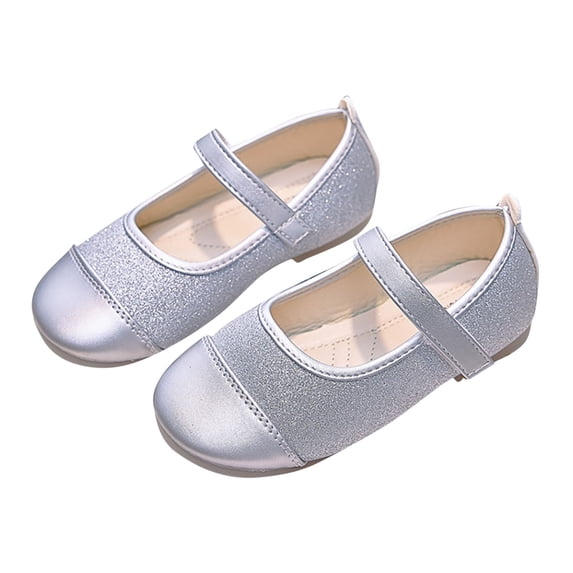 DxhmoneyHX Toddler Girls Dress Shoes Glitter Sparkle Mary Jane Shoes Cute Fashion Round Toe Low Heels Wedding Party Prom Princess Shoes Size 30