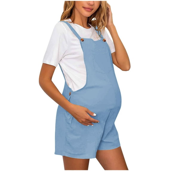 DxhmoneyHX Women Maternity Jumpsuits Overalls Casual Adjustable Shoulder Straps Lounge Shorts Loose Fit Summer Vacation Rompers Pregnancy Clothes