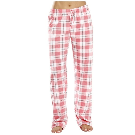 DxhmoneyHX Women Pajama Pants Plaid Buffalo Sleepwear Pajamas Pants Soft Casual Loose Drawstring PJs Sleepwear