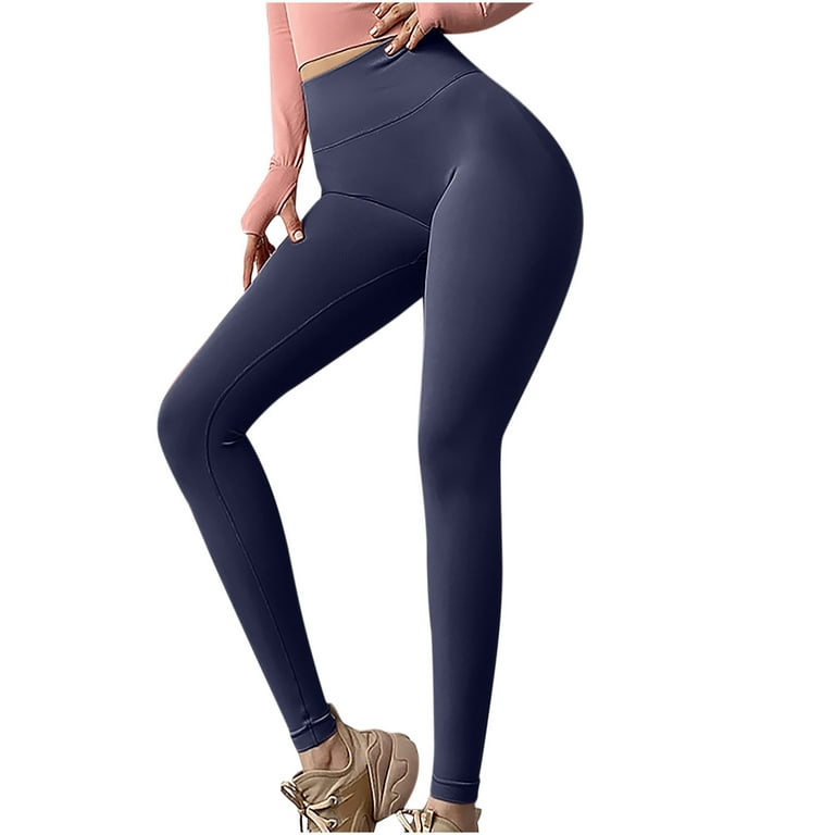 DxhmoneyHX Women's Casual Yoga Leggings Pants High Waisted Workout Pants  Buttery Soft Tummy Control Trousers for Gym Running 