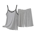 thumbnail image 1 of DxhmoneyHX Womens 2 Piece Striped Workout Sets Sleeveless Camisole Tank Tops with Elastic Waist Shorts Set Summer Yoga Athletic Outfits, 1 of 5