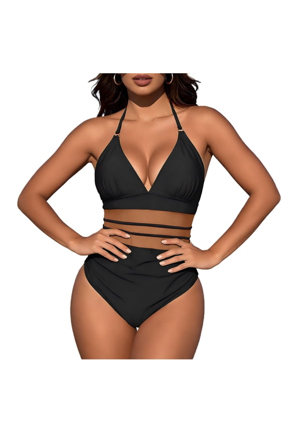 Womens One Piece Swimsuit Waist Hollow Ruched Bathing Suit Classic Fit Open Back Slimming Padded Swim Suit with Adjustable Straps Straps