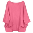 thumbnail image 1 of DxhmoneyHX Womens Oversized T Shirts Batwing Sleeve Tunic Tops Casual Summer Loose Fit Cute Basic Flowy Blouses, 1 of 8
