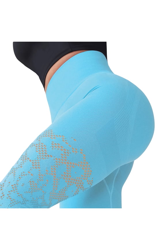 Womens Workout Leggings High Waisted Seamless Lace Cutout Yoga Legging Pants Breathable Seamless Fitted Sweatpants