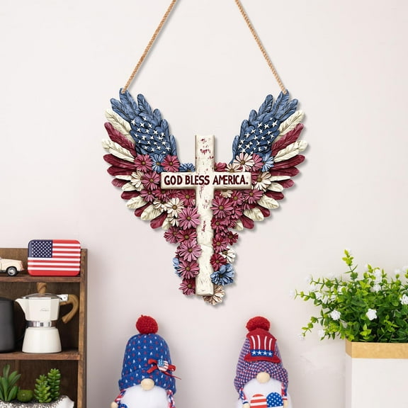 Dxssxc American Wooden Pendant Independence Day Decor - Patriotic Eagle Wall Hanging for Living Room Bedroom Home Decoration - Symbolic Freedom Craft with Outspread Wings for Holiday Celebrations