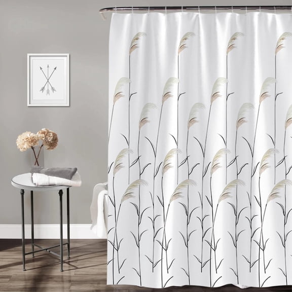 Dxssxc Bathroom Shower Curtain Waterproof Fabric Cloth - No Hook Split Ring Design with Removable Liner, Floral Sheer Window for Light and Ventilation