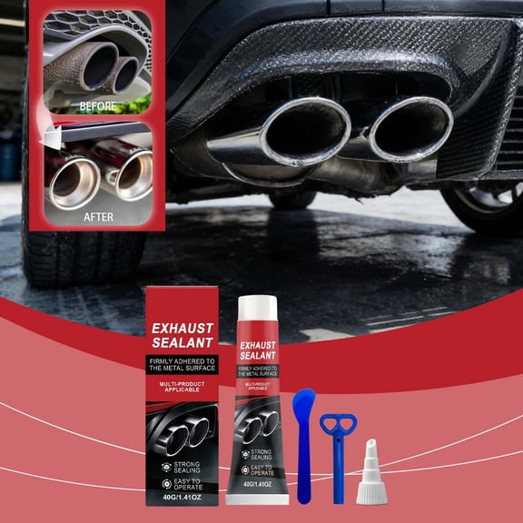 Dxssxc Exhaust Pipe Repair Kit High Temperature Resistant Bonding Filler Glue, Strong Sealing Adhesive for Metal Muffler Gasket Repair, Protective Layer for Exhaust System