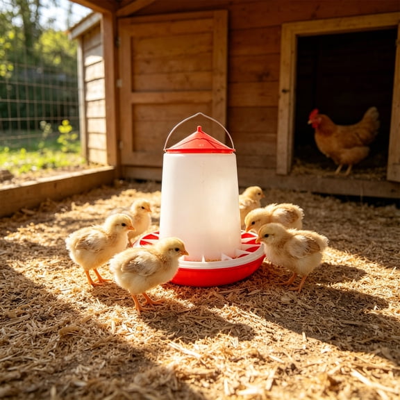 Dxssxc Gravity Automatic Chicken Feeder for Poultry, 4.4lb Capacity Hangable Feed Bin for Chickens Ducks Geese, Plastic with Rainproof Lid Anti-Waste Design