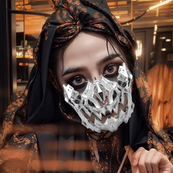 Dxssxc Halloween Mechanical Style Mask 6.3x4.7in, Cool Guys Costume Accessory, for Party Cosplay Decoration