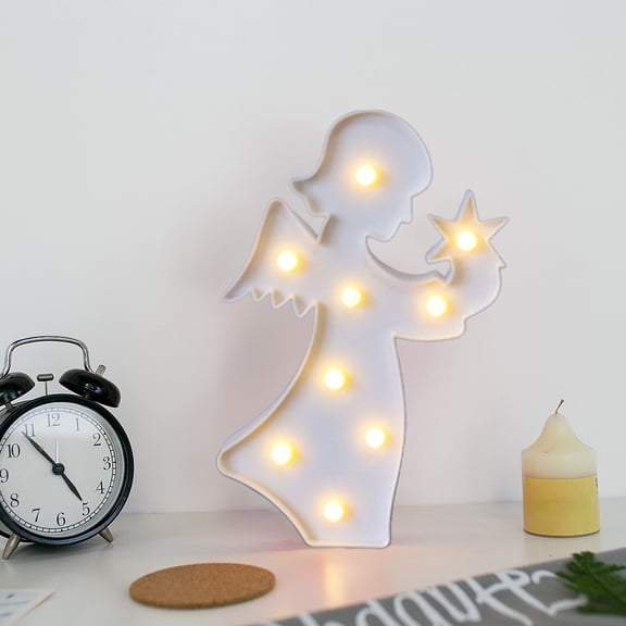 Dxssxc Independence Day Cherub Decorative Lamp, Red White Blue Patriotic Table Light for Party Wedding Birthday, Plastic 3D Cherub Prop with Warm LED Night Light for Home Indoor Outdoor