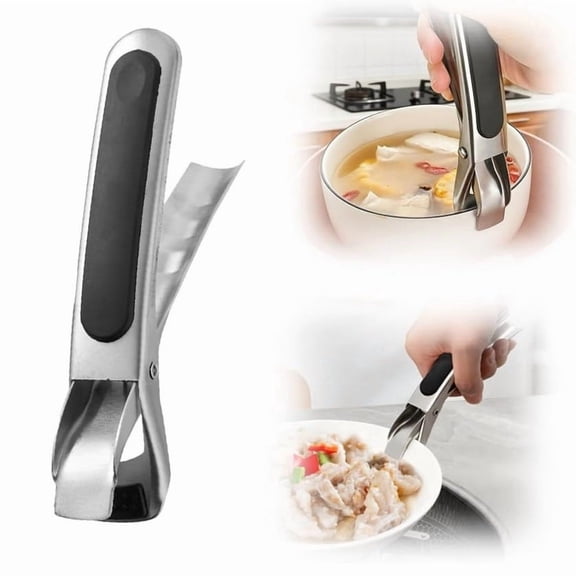 Dxssxc Kitchen Tongs Anti Scald Food Clips Silicone Grip Heat Resistant Cooking Clamp for Hot Plate Bowl Microwave Oven Toaster Black Non Slip Safe Handle