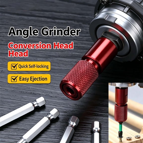 Dxssxc M10 to 1/4in Hex Shank Adapter for Angle Grinder 100mm, Quick Release Bit Holder, Carbon Steel Power Tool Connector