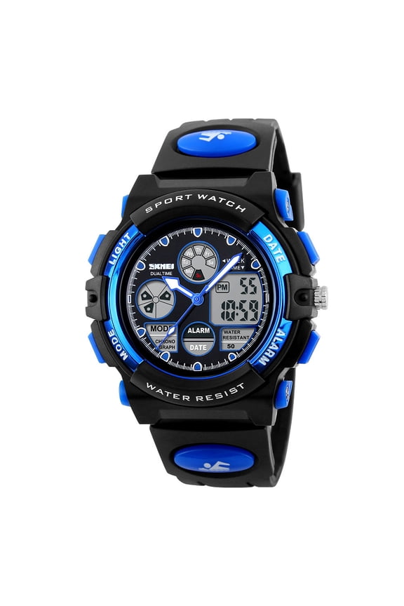 Multifunction Digital Watch with Alarm & Chronograph, Waterproof Sports Watch for Men, Analog-Digital Display with Backlight, Rubber Strap for Running, Hiking & Outdoor Activities