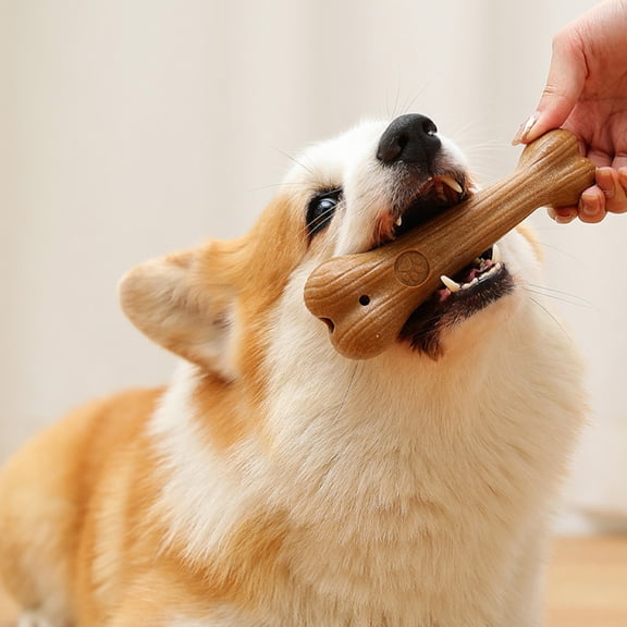 Dxssxc Natural Wood Dog Chew Toy Teething Stick for Puppies Small Large Dogs, Wear Proof Bite Fixed Teeth Cleaner, Hollow Stuffing for Treats Interactive