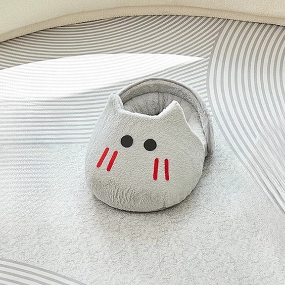 Dxssxc Semi Enclosed Cat Bed Slipper Shape, Soft Cotton Sleeping Bag for Small Dogs Cats, Warm Winter Kennel with Removable Mat Non-Slip Bottom