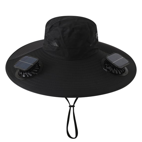 Dxssxc Stay Cool Wide-Brimmed Hat with Solar Fan, Breathable Sun Protection for Men Women, Perfect for Fishing Hiking and Outdoor Work.